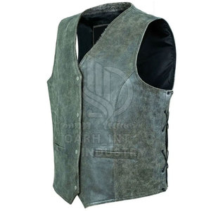 Gilet sans manches en cuir véritable pour homme, respirant, durable, pour l'extérieur, usage quotidien, mode, service OEM - Product Image 2