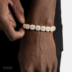 สร้อยข้อมือเทนนิสโมอิสซาไนต์ทรงกลมแบบ Iced Out ประดับเพชรแบบ Halo เงินแท้ 925 สไตล์ฮิปฮอป ระยิบระยับ สำหรับผู้ชาย - Product Image 2