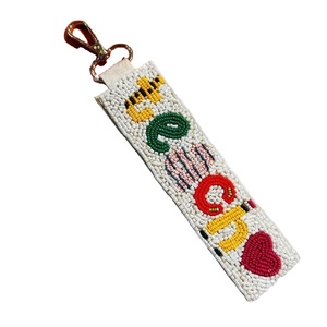 Excellent Quality Handcrafted Beadwork Colorful Alphabet Pattern Design Personalized Adjustable Fashion Keyring Logo and Sizes - Product Image 1