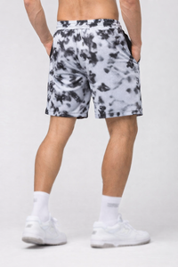 Pantalones Cortos Deportivos Sublimados en Blanco y Negro, MOE Tie Dye, Ropa Deportiva para Gimnasio, Cordón Elástico, Producción de Ropa Deportiva Personalizada - Product Image 3