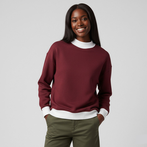 Women's Custom Printed Anti-Pilling Pullover Sweatshirt Mock Neck Casual Workout <b>Tops</b> Collar Breathable <b>Winter</b> - Product Image 6