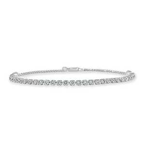 Floating Lab Grown Diamond Tennis Chain <b>Bracelet</b> 7 Inch Length Minimalist Dainty Everyday Wear <b>Stacking</b> Jewelry 14K 18K Gold - Product Image 1