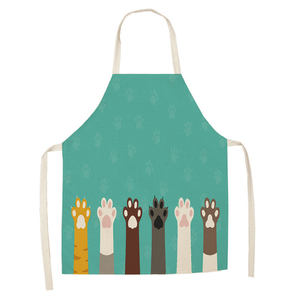 Cute Cartoon Cat Printed Cotton Linen <b>Kitchen</b> <b>Apron</b> Sleeveless Cooking <b>Apron</b> for Men Women Home Cleaning - Product Image 6