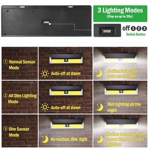Lámpara Solar de Pared de 180 LED para Exteriores, IP65 Impermeable, Sensor de Movimiento de 120 Grados, Iluminación de 270 Grados, para Jardines - Product Image 2