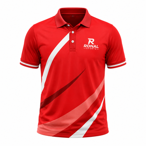 Hot Selling New Design Custom Logo Solid Color Breathable <b>Polo</b> Shirts for Men Ronal Men's Red Sporty <b>Polo</b> Shirt Short Sleeve - Product Image 1
