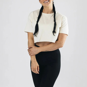 Elegante Camiseta Negra de Lona con Efecto Ácido para Mujer |   Ropa de Moda Urbana Vintage, Casual Chic, de Corte Ajustado, Transpirable, al por Mayor - Product Image 2