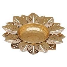 Solid Metal Urli Bowl Antique Style Floating Diya Flower Decorative Bowl <b>Mandir</b> Decoration - Product Image 3