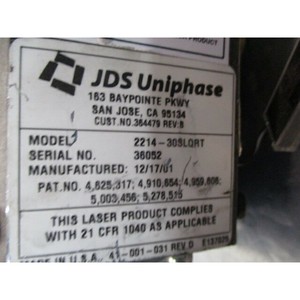 JDS uniphase 2214-30SLQRT อาร์กอนหัวเลเซอร์, 30 MW - Trusted Global LEGACY อุปกรณ์เซมิคอนดักเตอร์และชิ้นส่วนที่ - Product Image 4