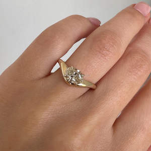 IGI/GIA Lab Grown Cut Diamond Vintage 14K Amarillo Boda/Anillo de compromiso Unisex Fine White Gold Anniversary Party-Worthy - Product Image 3