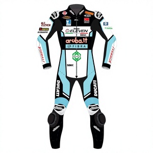 ชุดแข่งรถมอเตอร์ไซค์ Chaz Davies WSBK Rucati MotoCP หนังวัวและหนังจิงโจ้ หนา 1.3 มม. พร้อมเกราะป้องกัน CE - Product Image 1