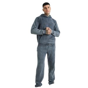 Chándales transpirables OEM de talla grande con patrón sólido de lavado ácido de invierno para hombre de 100% algodón ecológico de alta calidad precio barato - Product Image 2