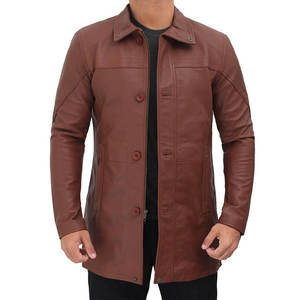 Manteau en cuir personnalisable pour homme, manches longues, trench d'hiver avec col en fourrure, grande taille, matériau de qualité supérieure, confortable - Product Image 5