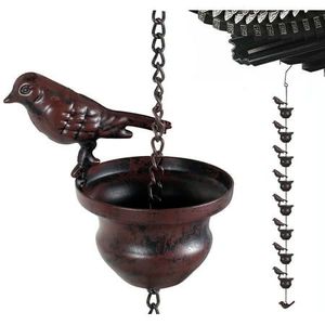 Chaînes de pluie décoratives en fer |   Chaînes d'arrosage pour jardin et gouttières, fabriquées en Inde - Product Image 5