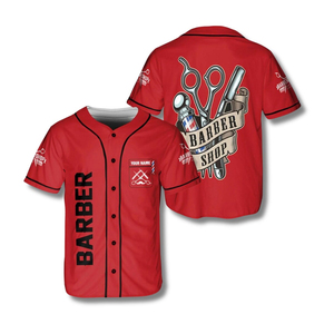 Nouvelle Arrivée - Vêtements de Travail pour Barbiers de Haute Qualité - Logo Personnalisé - Sublimation - T-Shirt Respirant - Blouse Lavable - Style Maillot de Baseball - Product Image 6