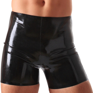 Shorts pour hommes noirs taille haute en Spandex et Nylon, sous-vêtements sexy style tentation, couleur unie, tricotés et ajustés - Product Image 3
