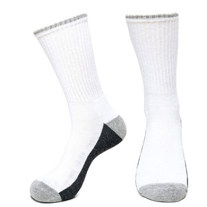 Calcetines deportivos de algodón con logotipo personalizado al por mayor, calcetines deportivos de entrenamiento con suela gruesa de rizo, en existencia. - Product Image 1