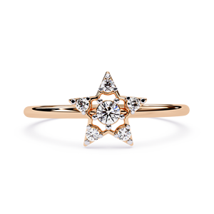 Round Brilliant Lab-Grown Diamond Royal Star Crown 10K Gold <b>Ring</b> with Trendy Luxury Detailing and Bold <b>Statement</b> Design - Product Image 3