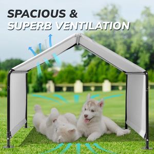 Grande Tenda per Cani Grigia 4*4*3.3FT, Casette e Arredi Premium per Animali Domestici per un Vivere Confortevole - Product Image 6
