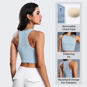 <span class=keywords><strong>Reggiseno</strong></span> Sportivo da Donna ad Alto Sostegno, Top Canotta con Spalline Incrociate, Imbottiture Rimovibili, <span class=keywords><strong>Reggiseno</strong></span> Integrato, in Nylon Spandex Doppio Spazzolato per Yoga e Pilates - Product Image 3