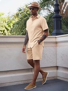 Men Summer <b>Knitted</b> Embroidered 100% Cotton Quick Dry Short Sleeve Custom Logo Joggers Suits <b>Set</b> Shirt and Short <b>Set</b> - Product Image 6