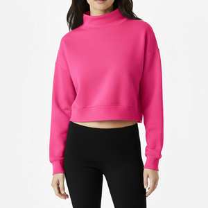 Sweat-shirts pour femmes à col montant, design unique, 80% coton, 20% polyester, épaules tombantes, manches longues, coupe confortable, style streetwear - Product Image 3