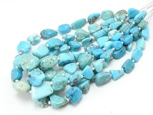 Arizona Turquoise Blue Rough Tumble <b>Bead</b>-Smooth Polished-10Inch 8-15MM Loose Raw Natural <b>Stone</b> <b>Beads</b> for Jewelry Making - Product Image 3