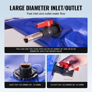 Serbatoio d'Acqua Pieghevole per Camper da 400L/105,7 Galloni, Grande Capacità, in PVC Blu 1000D, Serbatoio Morbido per Idratazione - Product Image 5