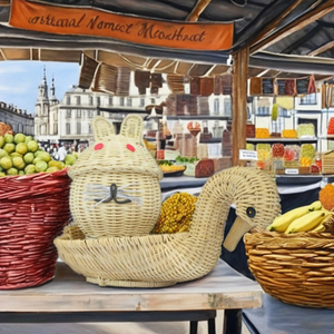 Multi-purpose Eco-friendly <b>White</b> Rattan Picnic & <b>Storage</b> <b>Basket</b> - Product Image 1