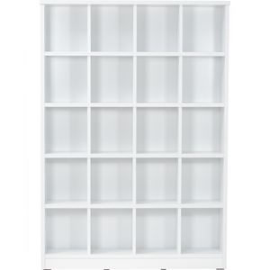 <b>White</b> Wooden Media Bookcase <b>Storage</b> <b>Cabinet</b> Display Shelf for Living Room Bedroom Home Office - Product Image 2