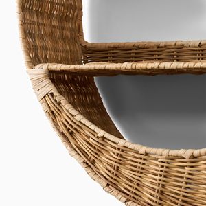 Moon-Shaped Woven Rattan <b>Wall</b> Hanging <b>Shelf</b> - Handmade Crescent Moon <b>Floating</b> <b>Shelf</b> for Nursery Storage - Product Image 4
