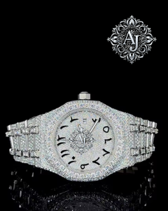 Reloj Deportivo Afar Jewels Premium de Lujo con Moissanita, Resistente al Agua, Analógico, Mecánico, Completamente de Cristal, Acero Inoxidable, Estilo Antiguo - Product Image 3