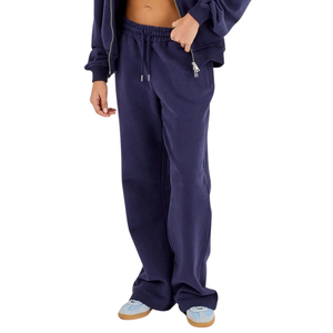 <b>Womens</b> Relaxed Full Zip Hooded Tracksuit Set <b>Long</b> Sleeve <b>Top</b> Straight Leg Trousers Drawstring Waist 2 Piece Casual Lounge Outfit - Product Image 5