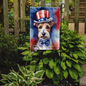Bandera de jardín americano patriótico Multicolor para fanáticos de Fox Terrier buzón decorativo Banner de patio para ilustraciones de Patio para camas de flores - Product Image 2