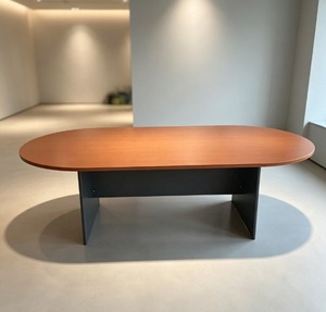 Table de conférence ovale, plateau en MDF, pieds en métal, design minimaliste, durable, stable, 6 places, mobilier de bureau commercial - Product Image 1