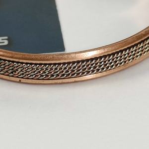 Premium Traditional Magnetic Copper Open Cuff Bangle Handmade <b>Adjustable</b> <b>Bracelet</b> Fine Braided Mesh Chain Design Lightweight - Product Image 6