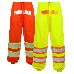 Pantalon de travail orange haute visibilité avec bandes réfléchissantes, uniforme de sécurité pour hommes, logo personnalisé imprimé, matière polyester - Product Image 5