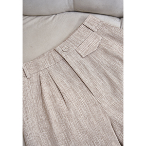 Conjunto de Chaleco Corto y Pantalones Cortos Beige para Mujer, Estilo Casual, Cuello con Muescas, Cómodo, Antiestático, con Botones, ZELDA - Product Image 6