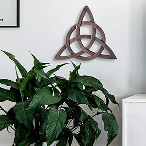 Décoration murale artisanale nœud celtique Triquetra, finition bronze antique, symbole du nœud de la Trinité entrelacé, art mural décoratif pour la maison - Product Image 2
