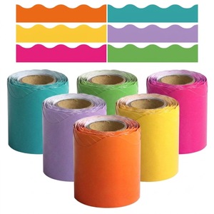 Borde Decorativo Ondulado Reutilizable e Impermeable para Tableros de Anuncios, Rollo de Papel Colorido para Decoración de Pizarrones Escolares - Product Image 4