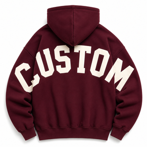 2026 Cross-Border Oversized Heavyweight Cotton <b>Drop</b> Shoulder Urban Style Hoodie <b>Back</b> Lettering Print Unisex Hoodies American OEM - Product Image 2