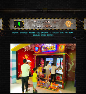 Máquina recreativa de redención para 2 jugadores Demolition King, pantalla de 65 pulgadas, operada con monedas, juego de premios con tickets, 800W - Product Image 6