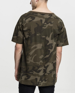 T-shirt camouflage surdimensionné pour homme, 100 % coton épais 240 GSM, coupe décontractée, fabrication OEM, vente en gros, logo personnalisé - Product Image 2