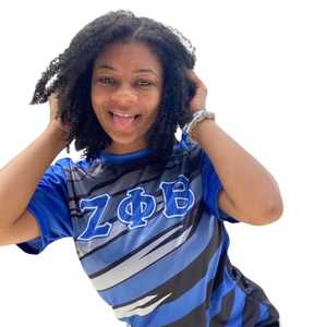 1908 Blue Dry Fit Jersey Women Short Sleeve Athletic Shirt Greek Sorority Apparel Moisture Wicking Sport <b>Top</b> Breathable Fit - Product Image 4