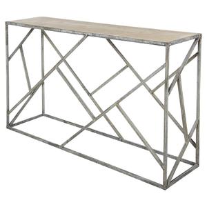 Mesa Consola de Metal Industrial con Diseño Geométrico de Marco Abierto, Acabado Moderno, Mueble Combinado para Sala de Estar y Entrada - Product Image 6