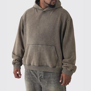 Venta al por mayor de los hombres Vintage Acid Wash Sun Faded Sudadera con capucha desgastada 100% algodón Streetwear Heavyweight French Terry Blank Oversized - Product Image 4