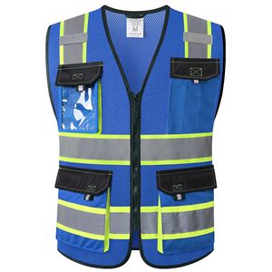 Safety Vests for Men Women High Visibility Reflective Vest with Pockets Mesh Fabric <b>Construction</b> Safety Apparel Neon <b>Work</b> Vest - Product Image 1