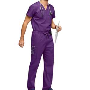 Uniforme Médico de Tela, Conjunto de Uniformes de Enfermería, Transpirable, Mezcla de Algodón, Cuello en V, Pantalón Recto, Venta al Por Mayor - Product Image 4