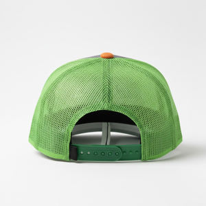 Gorra Trucker Deportiva de 6 Paneles con Logotipo Personalizado Bordado en 3D, Malla Gris y Verde Neón, Cierre a Presión, Premium, Dos Tonos, Transpirable y Cómoda - Product Image 4