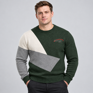 Pull pour homme de qualité supérieure avec tissu en maille texturée, toucher doux, coupe classique, col rond classique, bords côtelés, idéal pour les activités hivernales en plein air - Product Image 1