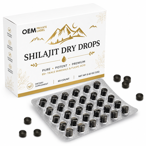 Tabletas de Shilajit de Marca Privada 200mg (60 Unidades) Suplementos Minerales Auténticos de Origen Himalayo para Energía y Rendimiento - Product Image 1